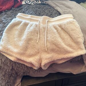 Forever 21 Cream Fleece Pajama Shorts
